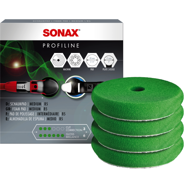 SONAX Medium Polishing Foam Pad 85mm (Pack of 4 Polshing pads)
