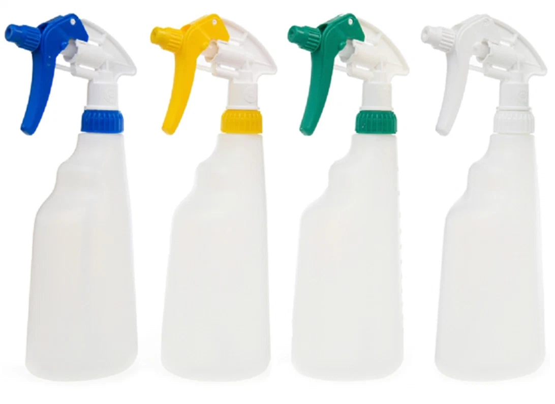 Canyon Trigger Sprayer & 600ml HDPE Bottle Set (4 Pack) – Colour-Coded Professional Spray Bottles for Detailing, Valeting & Cleaning