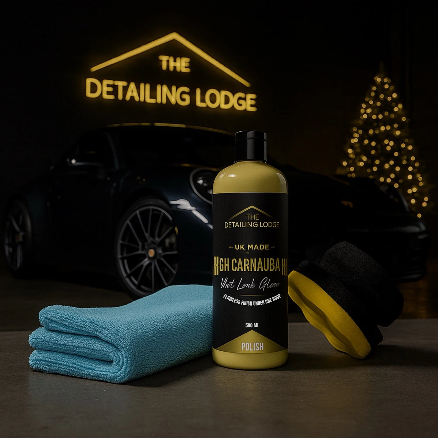 The Detailing Lodge High Carnauba Butter Wax Kit – Premium Hand Wax with Applicator Pad & Free Microfibre Cloth (250ml)