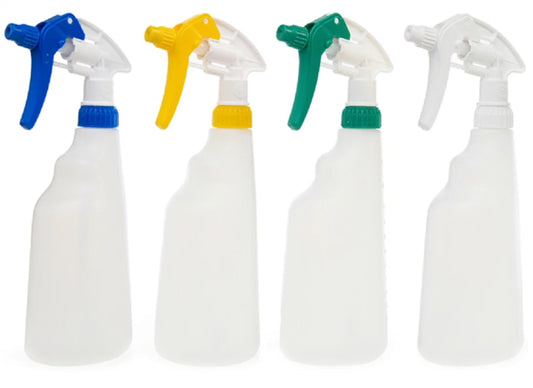 Canyon Trigger Sprayer & 600ml HDPE Bottle Set (4 Pack) – Colour-Coded Professional Spray Bottles for Detailing, Valeting & Cleaning