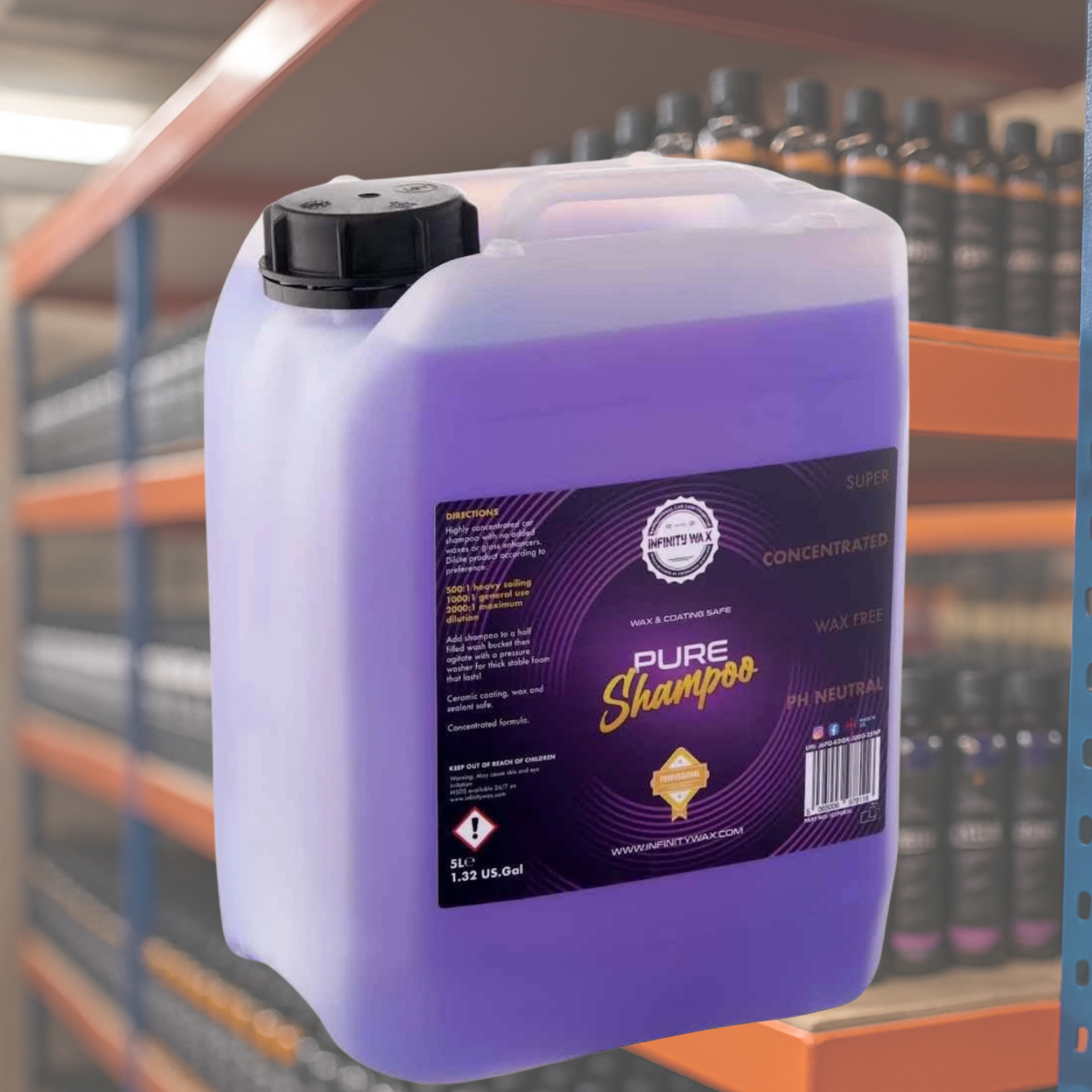 Infinity Wax Pure Shampoo – pH Neutral Ultra-Slick Car Shampoo (500ml & 5 Litres)