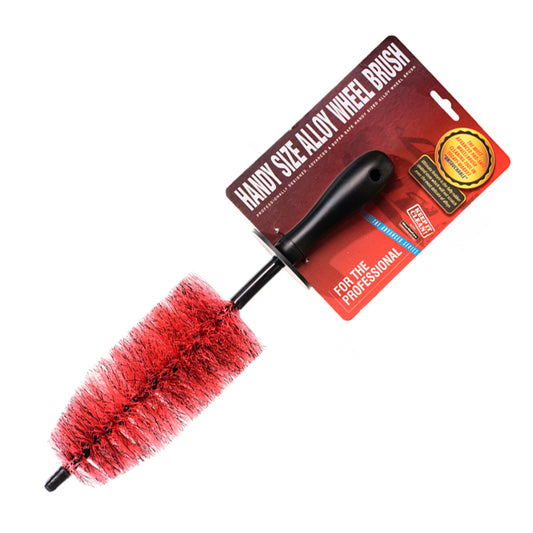 Small Red Wheel Brush – Compact Alloy & Spoke Cleaning Brush | Safe, Chemical-Resistant Design | Martin Cox MOGG157
